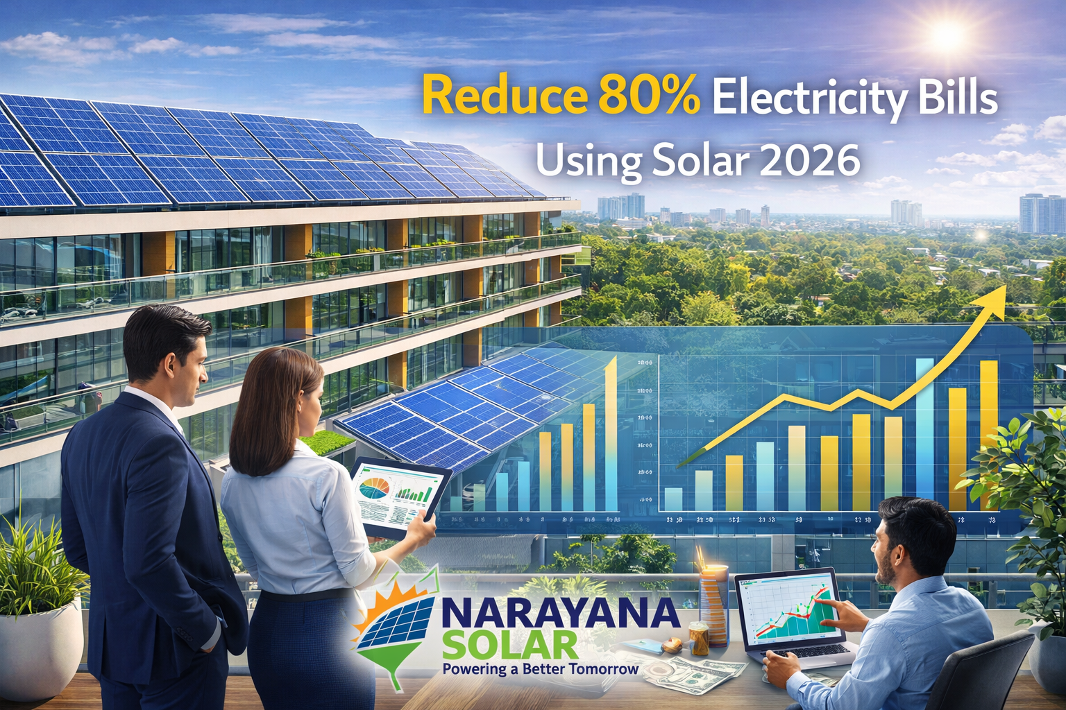 How Businesses Can Reduce 80% Electricity Bills Using Solar